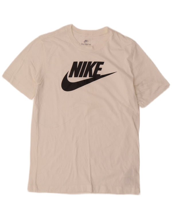 Nike Mens Graphic T-Shirt Top Medium White Cotton