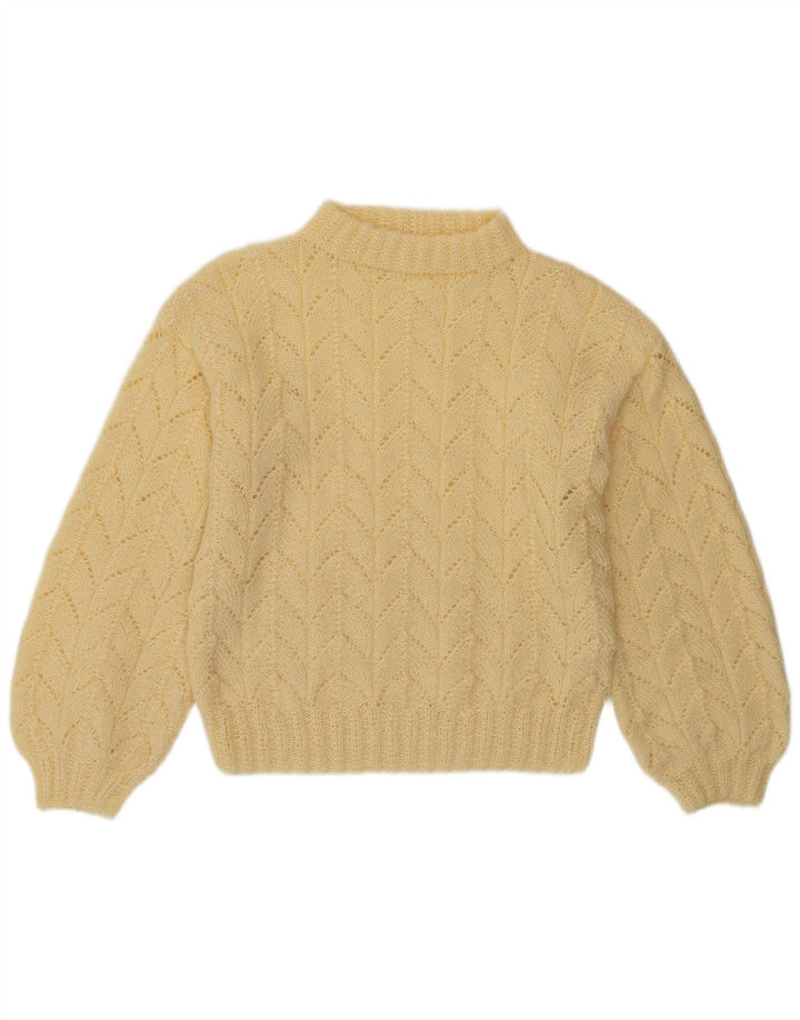 Vintage γυναικείο πουλόβερ με λαιμό χελώνα UK 14 Medium Yellow