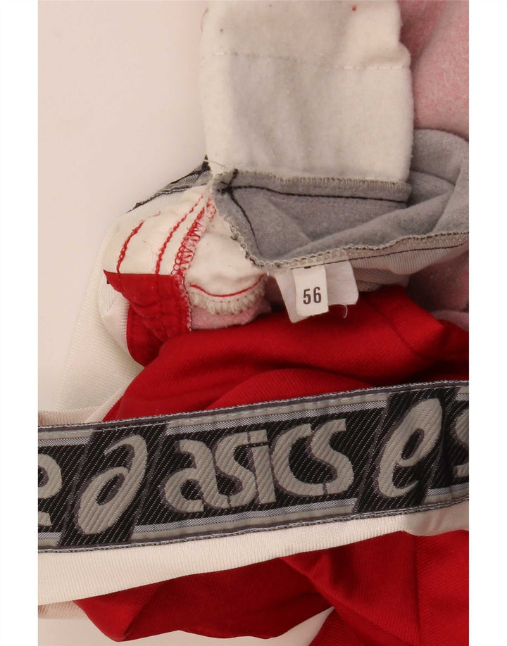 Asics Mens Graphic Tracksuit Trousers IT 56 XL Red Colourblock Polyamide