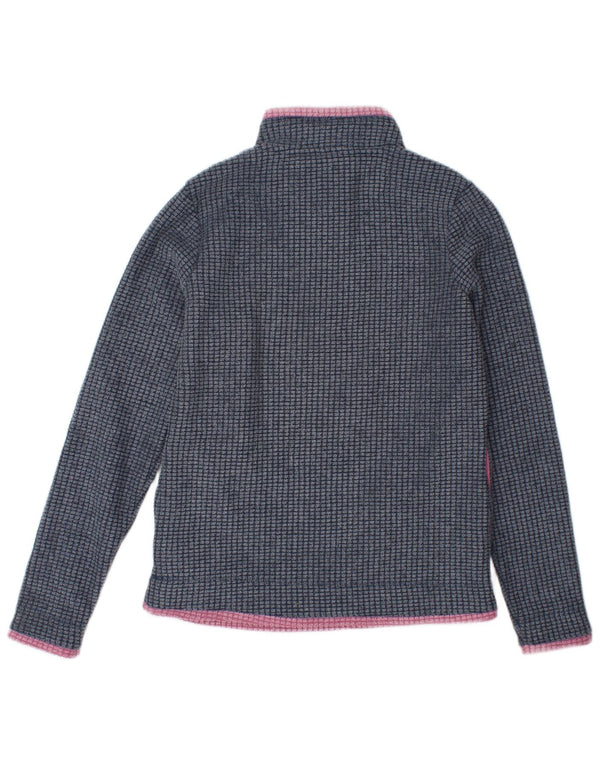 Maglione in pile da donna con collo con zip Weird Fish UK 8 piccolo poliestere blu