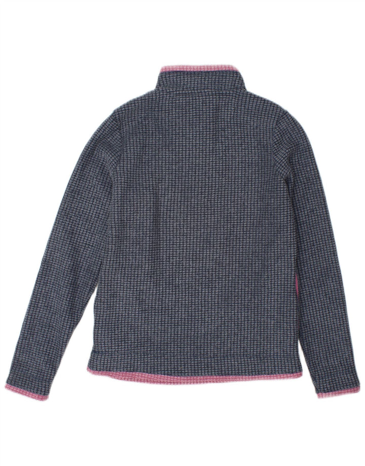 Maglione in pile da donna con collo con zip Weird Fish UK 8 piccolo poliestere blu