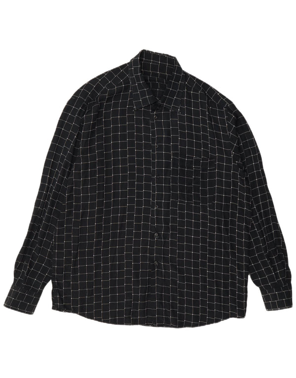 Chemise homme vintage grande viscose géométrique noire