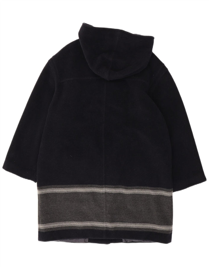 Max & Co. Womens Hooded Duffle Coat UK 14 Large Navy Blue Colourblock