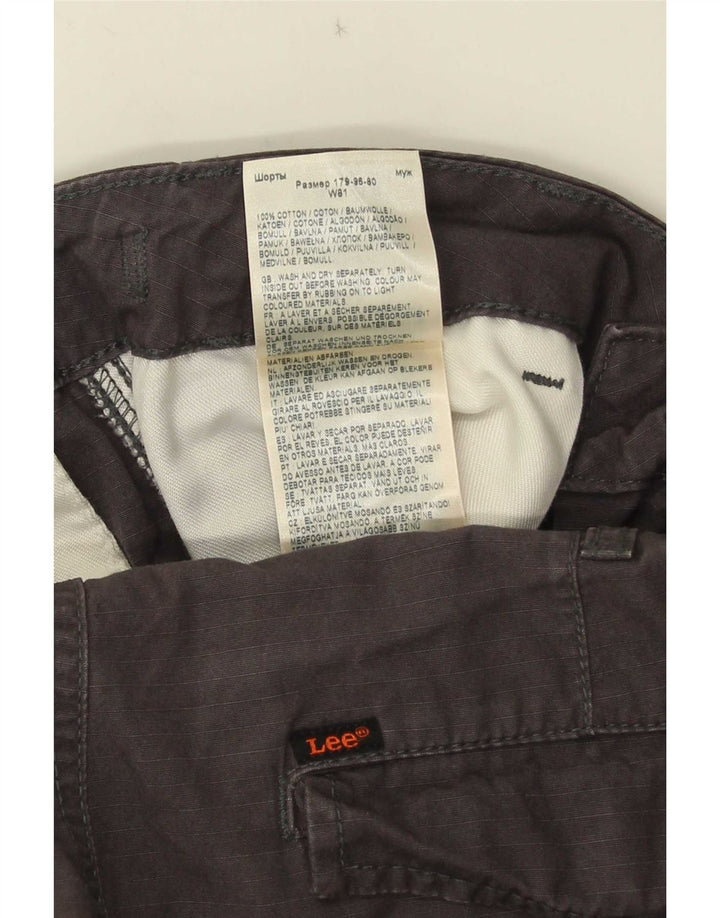 Lee Mens Cargo Shorts W32 Algodão Cinza Médio