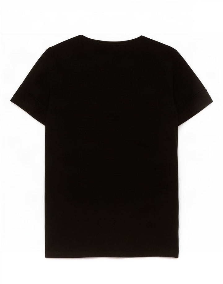 Guess Womens Graphic T-Shirt Top UK 12 Medium Black Polyester