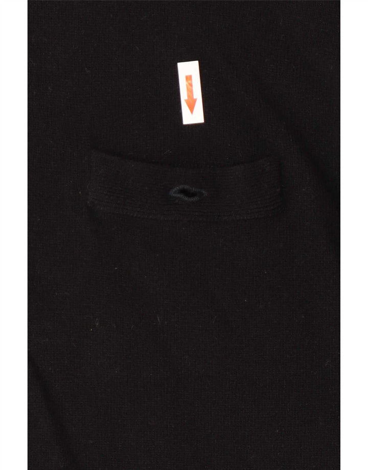 Jaeger Pull col boutonné pour femme EU 38 en laine d'agneau noir moyen