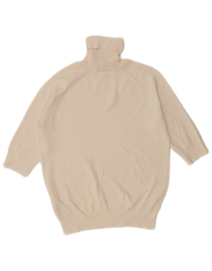 Zara Womens Roll Neck Jumper Sweater UK 12 Medium Off White Viscose