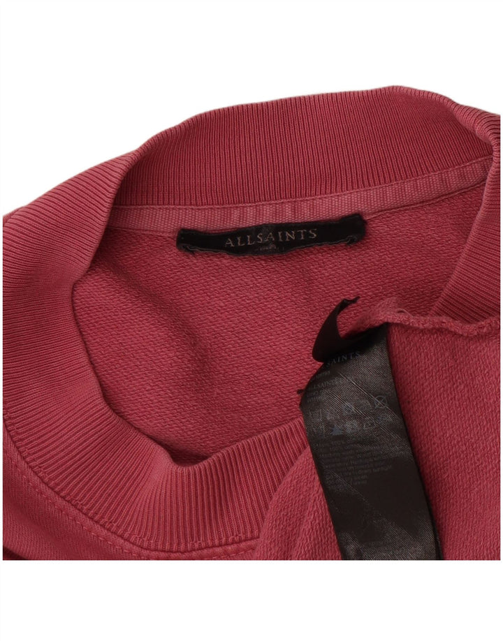 All Saints Mens Loose Fit Sweatshirt Jumper Small Red Cotton