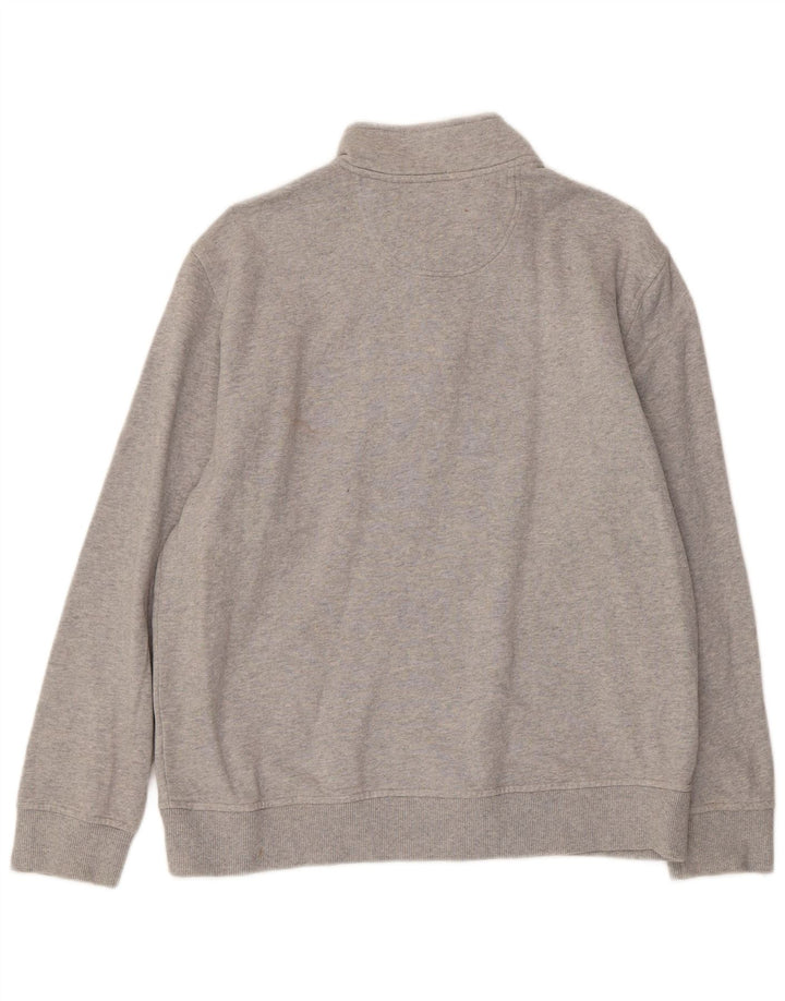 Felpa da uomo con zip e collo Izod in cotone grigio medio