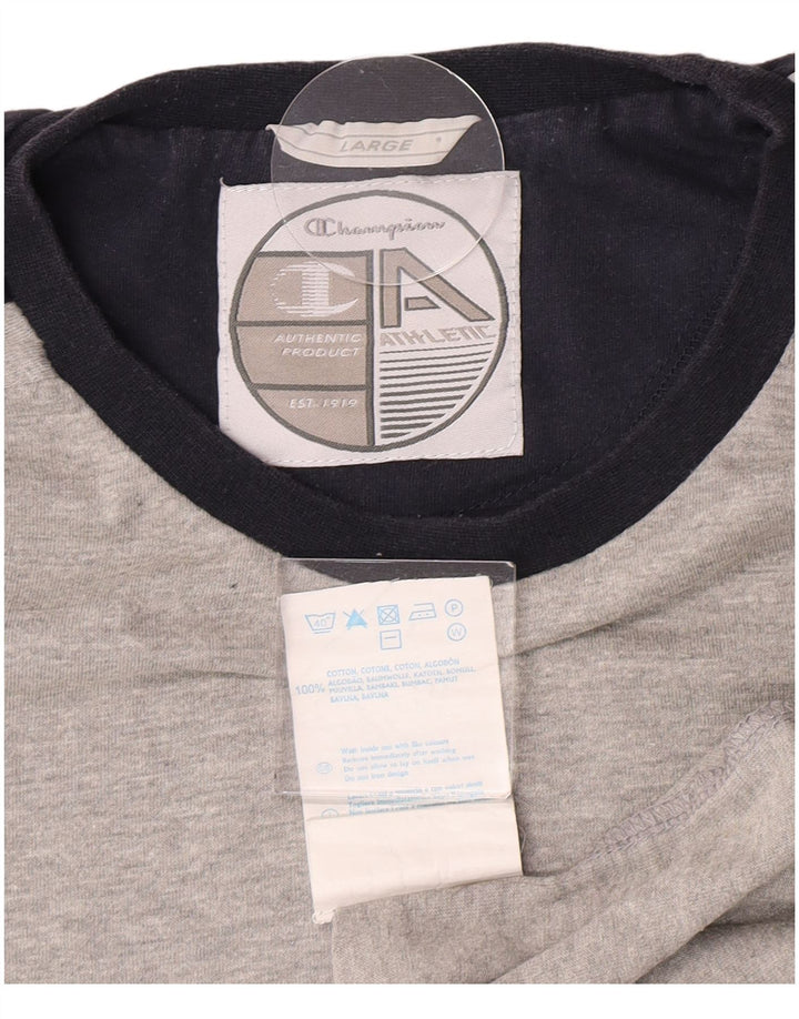 Champion Herre T-Shirt Top Stor Grå Bomuld