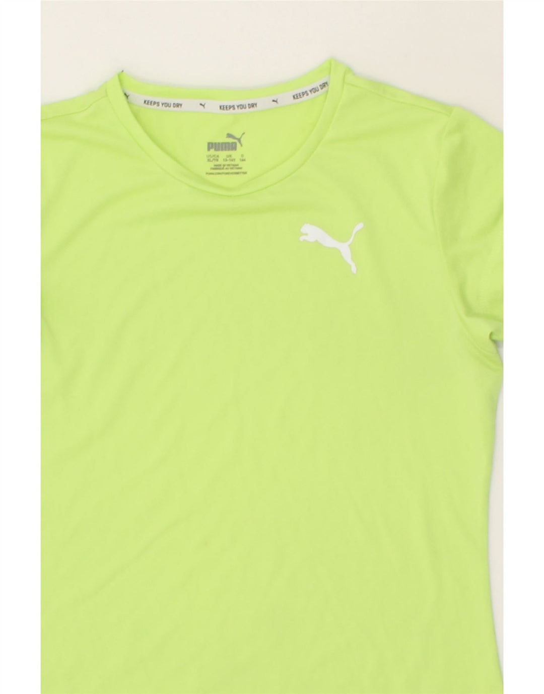 PUMA Girls T-Shirt Top 13-14 Years Green Polyester Vintage Puma and Second-Hand Puma from Messina Hembry 