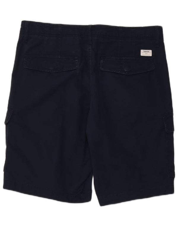 Timberland Mens Cargo Shorts W32 Medium Navy Blue Cotton