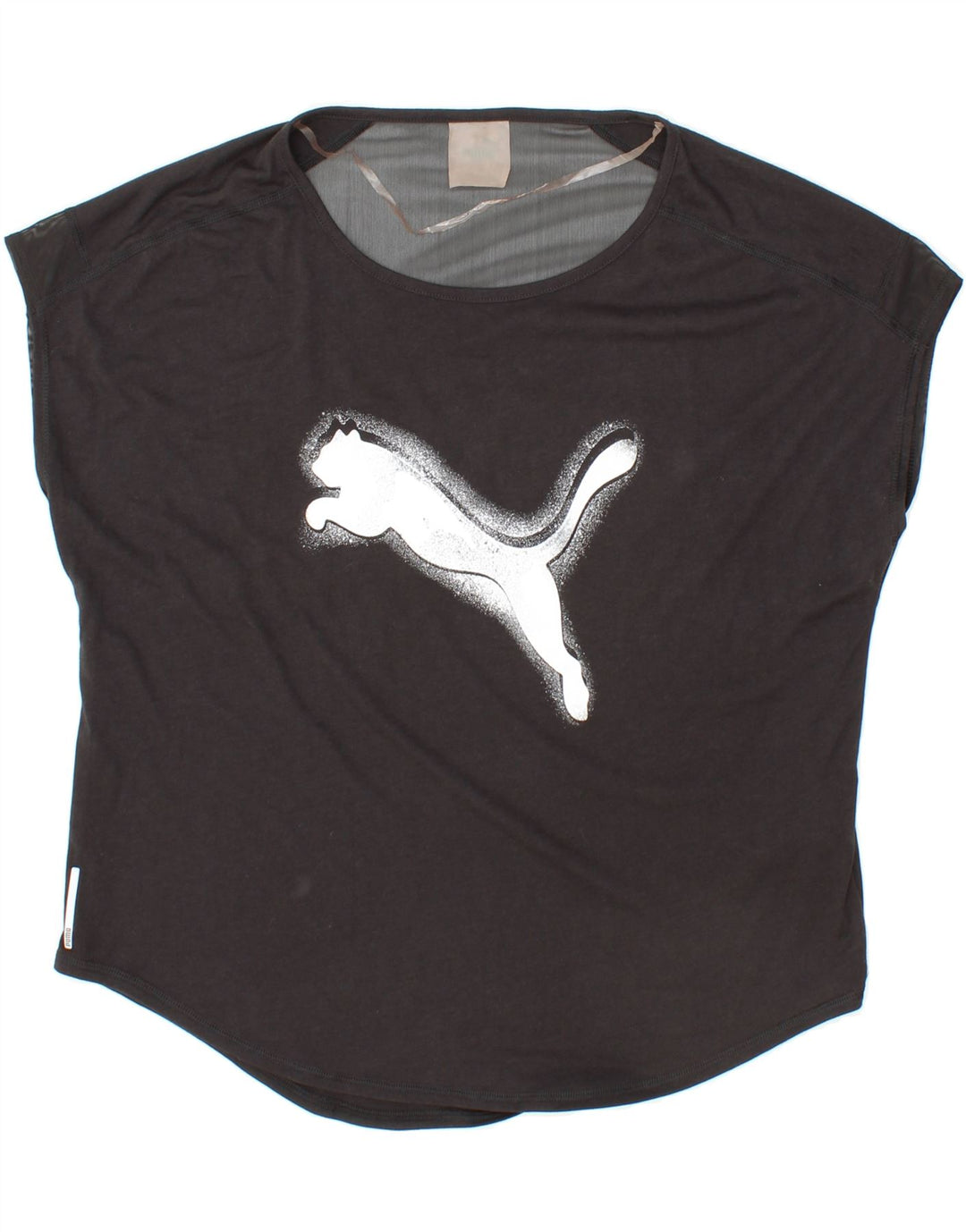 PUMA Womens Graphic T-Shirt Top UK 16 Large Black Polyester Vintage Puma and Second-Hand Puma from Messina Hembry 