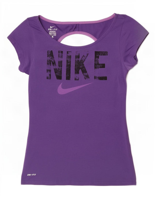T-shirt grafica Nike Dri Fit da donna UK 4/6 XS Viola