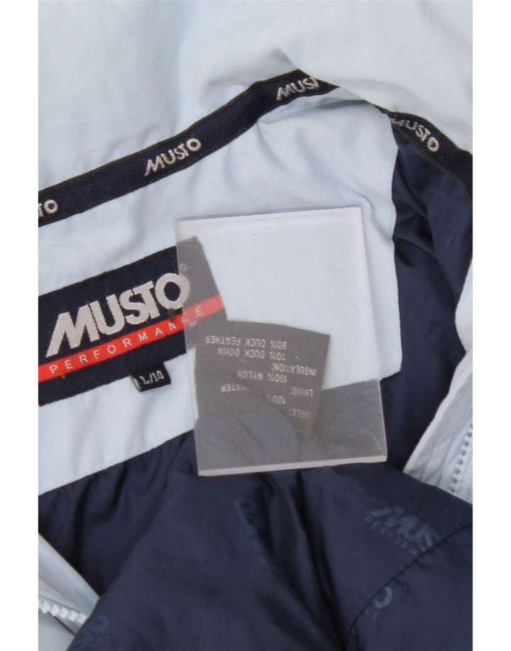 MUSTO Damen Wattierte Jacke UK 14 Großes blaues Nylon