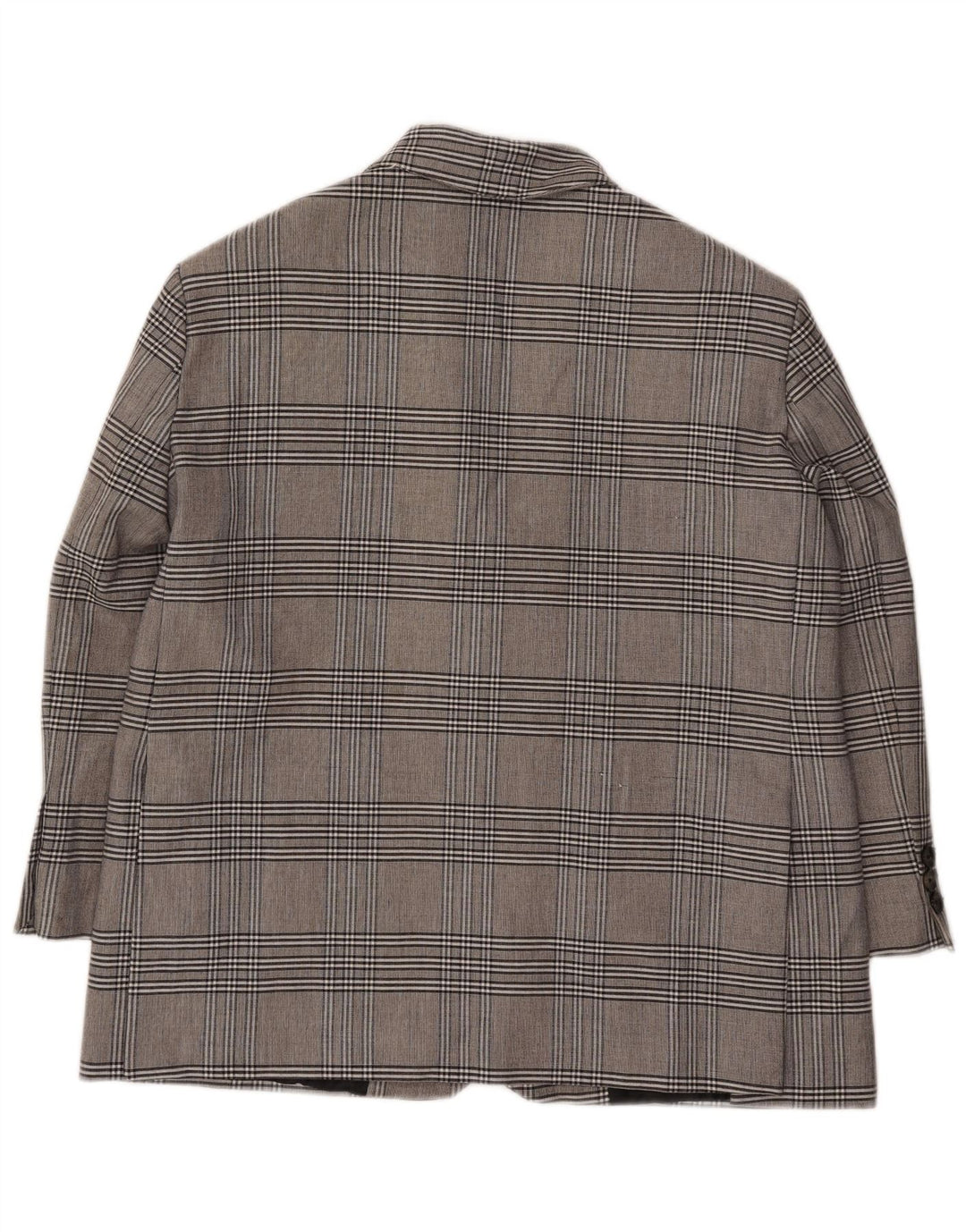 Zara Womens 2 Button Oversized Blazer Jacket UK 6 XS Grey Check Viscose