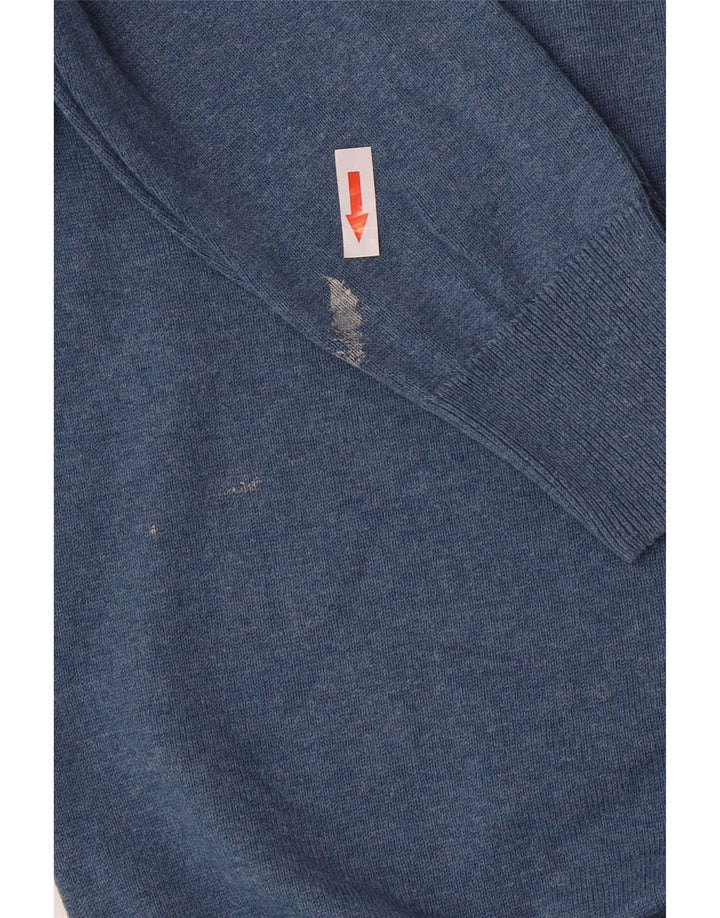 Maglione maglione girocollo da uomo Marks & Spencer grande cotone blu