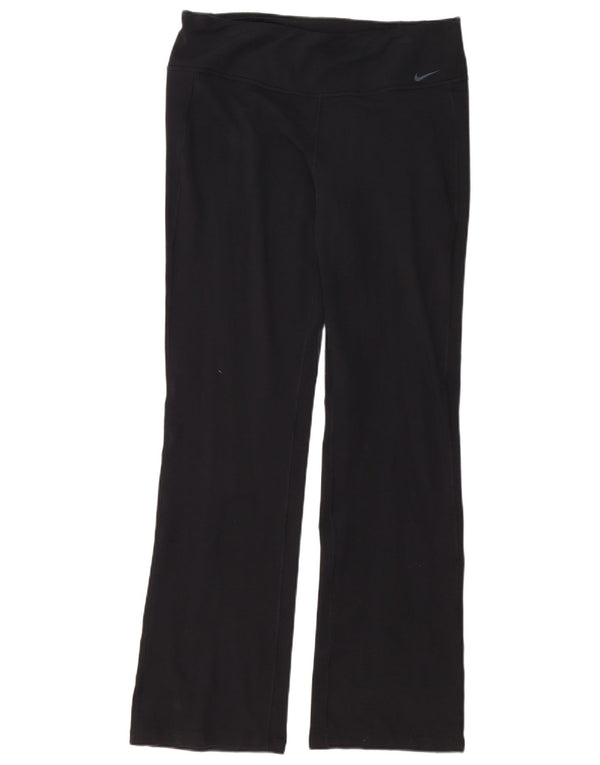 Nike Womens Dri Fit Tracksuit Trousers UK 14 Large Black Cotton