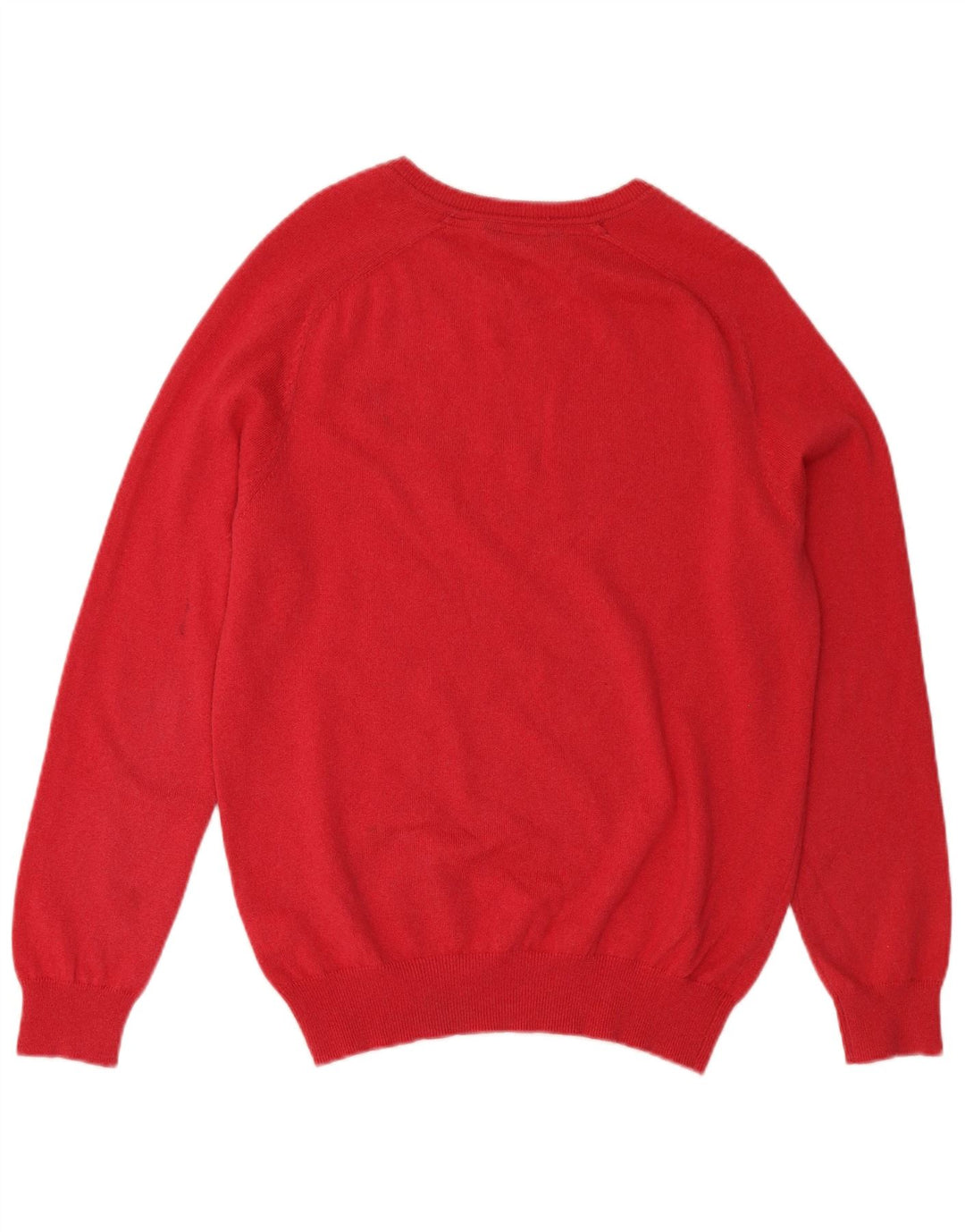 CREW CLOTHING Mens V-Neck Jumper Sweater Medium Red Merino Wool