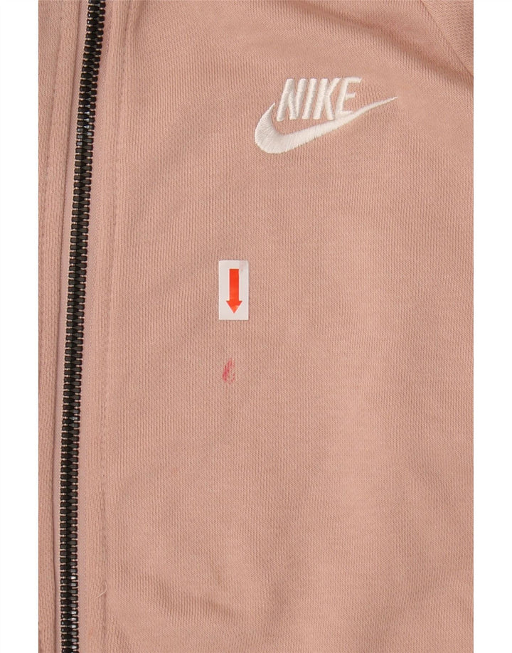 Suéter feminino Nike com capuz e zíper UK 14 médio algodão rosa