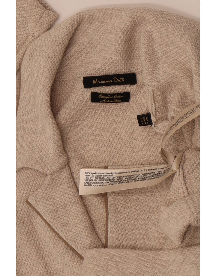 Мужской кардиган Massimo Dutti, хлопковый свитер среднего бежевого цвета