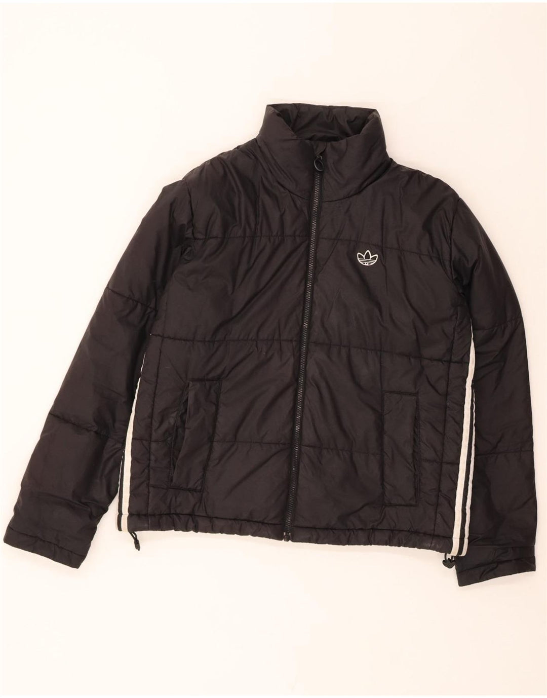 ADIDAS Womens Padded Jacket UK 10 Small Black Polyester