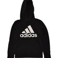 ADIDAS Womens Graphic Hoodie Jumper UK 4/6 XS Black Cotton | Vintage Adidas | Thrift | Second-Hand Adidas | Used Clothing | Messina Hembry 