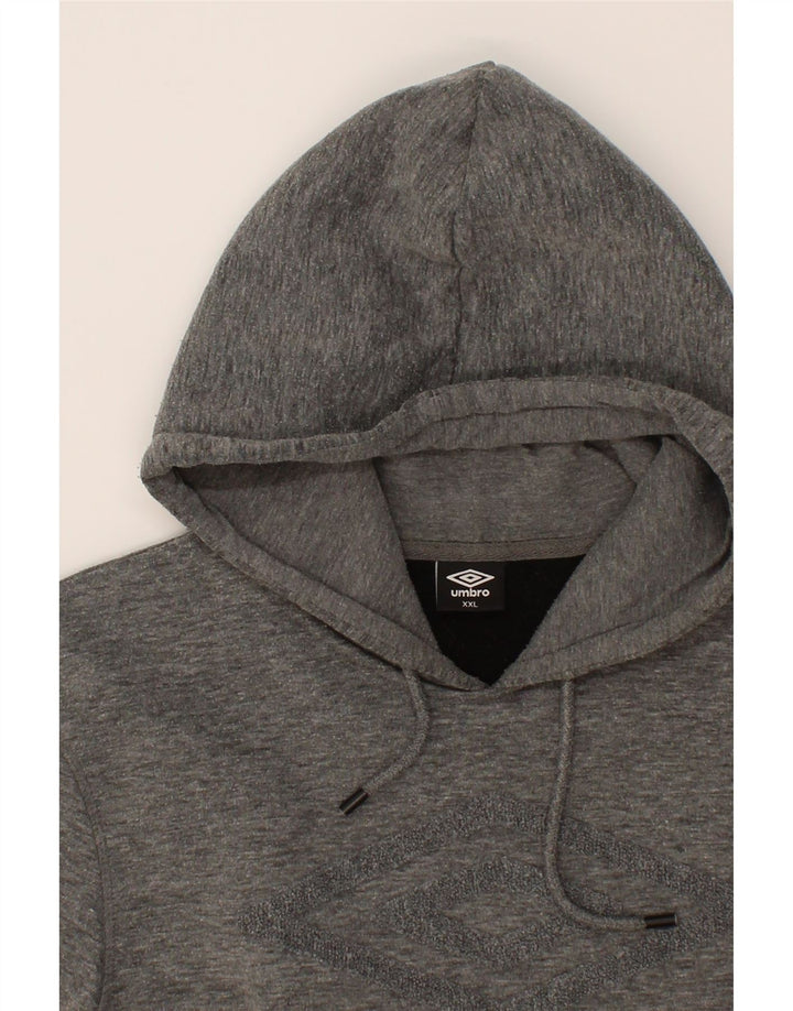 UMBRO Womens Graphic Hoodie Jumper UK 20 2XL Grey Cotton Vintage Umbro and Second-Hand Umbro from Messina Hembry 