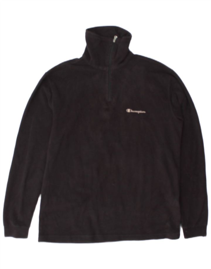 Champion herre lynlås-hals fleece jumper lille sort polyester