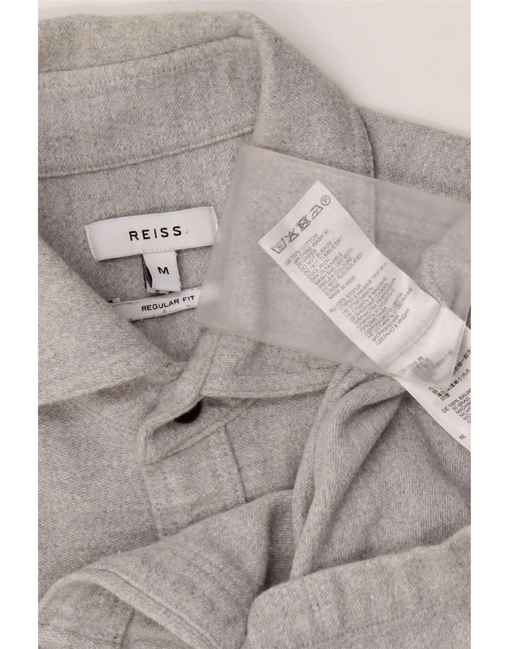 Reiss Herre Regular Fit Flanell Shirt Medium Grey Bomuld