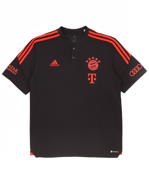 Maglietta grafica da uomo Adidas FC Bayern Munchen Top XL in cotone nero
