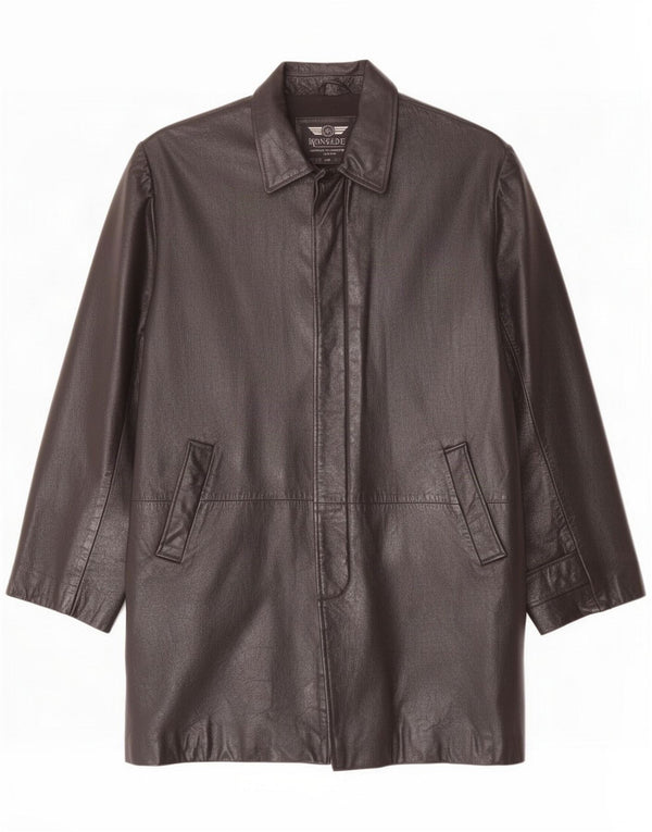 Abrigo de cuero para hombre Ironsides UK 44 2XL Negro