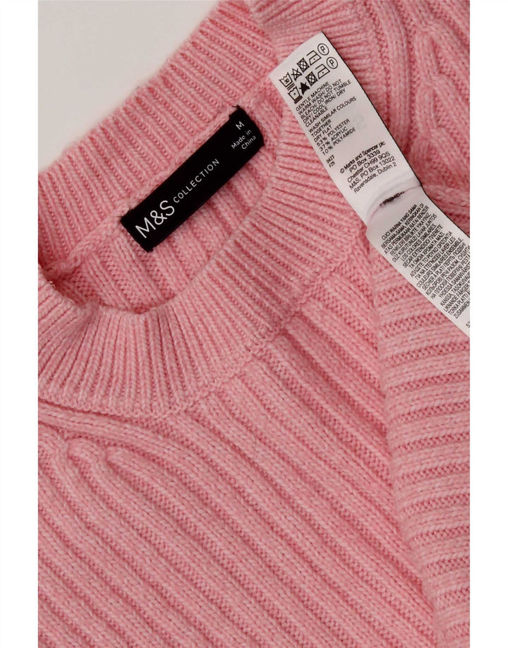 Marks & Spencer Dame sweater med rund hals DK 14 Medium Pink Polyester