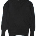 MOSSIMO Womens V-Neck Jumper Sweater UK 14 Medium Black Nylon Vintage Mossimo and Second-Hand Mossimo from Messina Hembry 