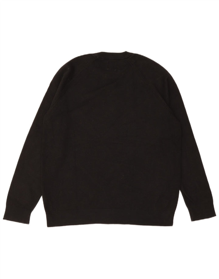 ZARA Mens Crew Neck Jumper Sweater Medium Black Cotton