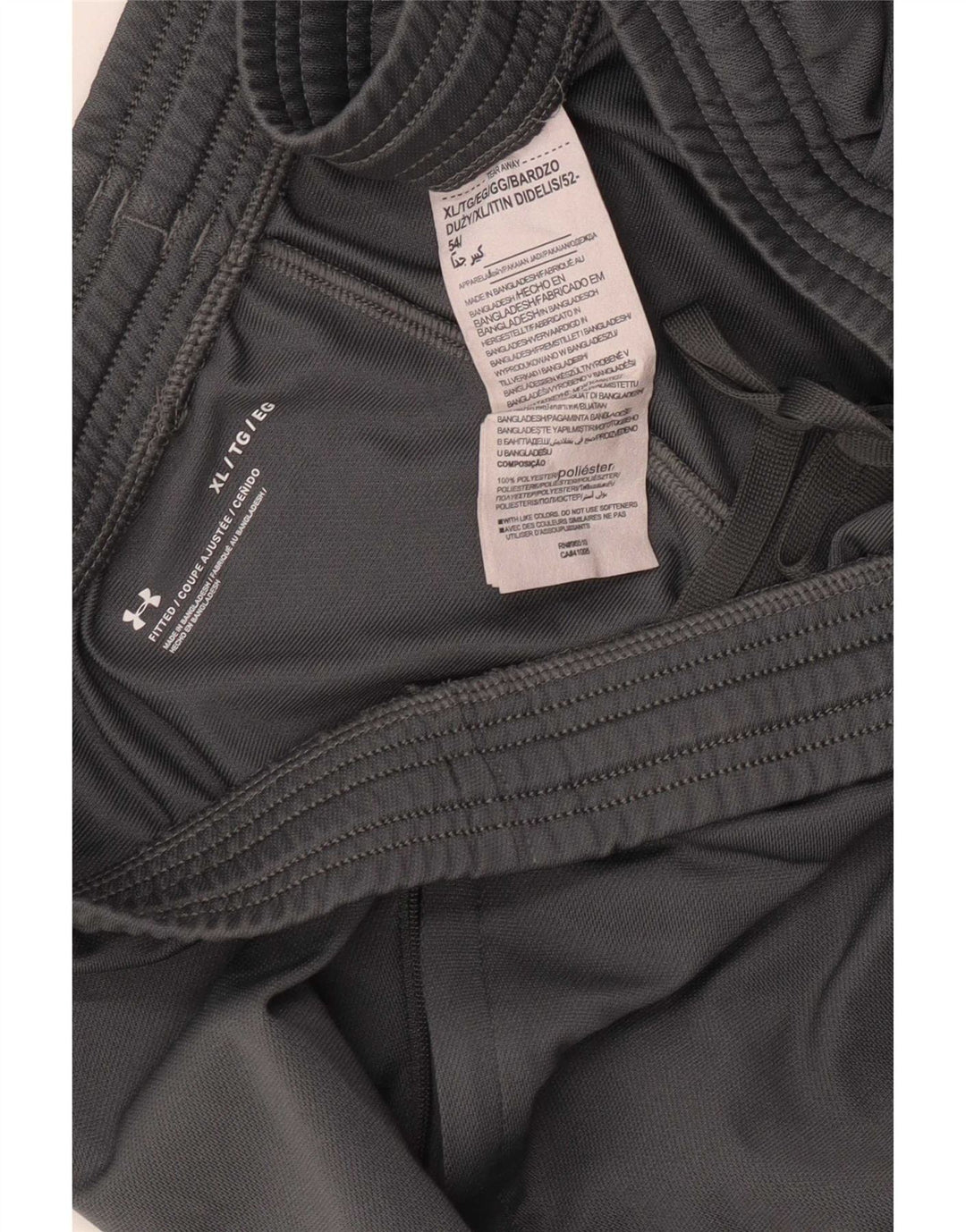 Under Armour Mens Fitted Tracksuit Trousers XL Grey Polyester