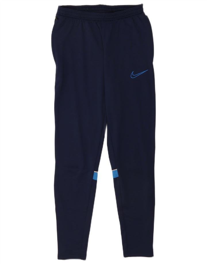 Nike Pantalon de survêtement Dri Fit pour homme Taille S Bleu marine Colorblock Polyester