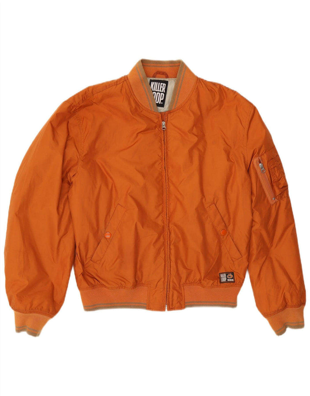 Killer Loop Mens Bomber Jacket UK 40 Large Orange Polyamide