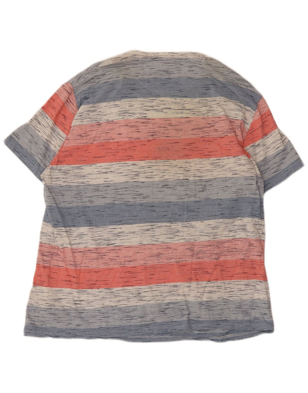 James Pringle Mens T-Shirt Top Large Multicoloured Striped Cotton