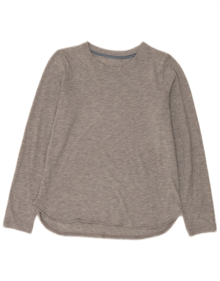Vintage Womens Top Long Sleeve UK 12 Medium Grey Flecked