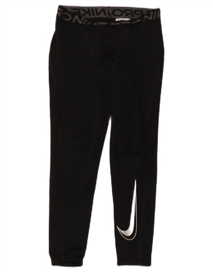 Chłopięce legginsy Nike Dri Fit z grafiką, 8-9 lat, małe, czarne, poliestrowe