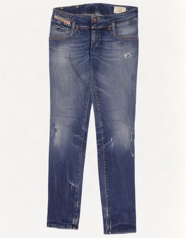 Diesel Damskie Matic Distressed Slim Jeans W29 L32 Niebieskie bawełniane