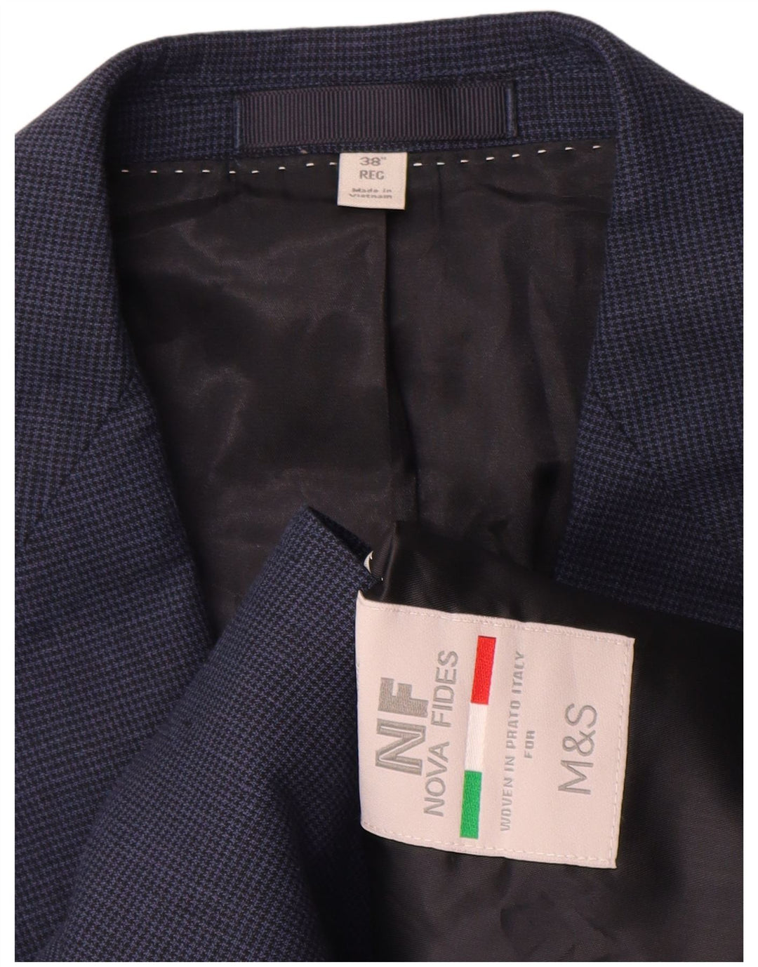 Marks & Spencer Chaqueta tipo blazer de 2 botones para hombre UK 38 Azul medio Pata de gallo