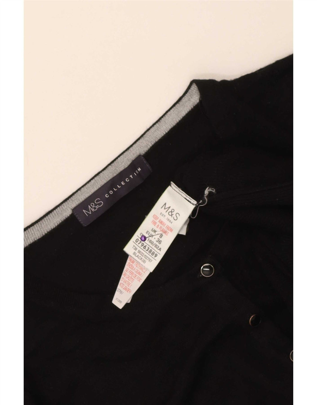 Zara Womens Cardigan Sweater UK 8 Small Black Viscose