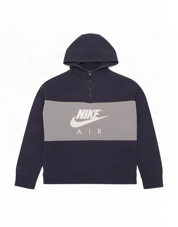 Nike Pull à capuche graphique avec col zippé pour garçon 13-14 ans XL Bleu Colorblock