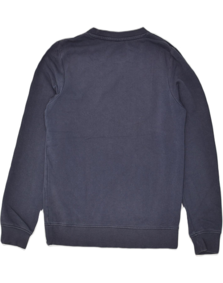 JACK & JONES Mens Graphic Sweatshirt Jumper Small Navy Blue Cotton Vintage Jack & Jones and Second-Hand Jack & Jones from Messina Hembry 
