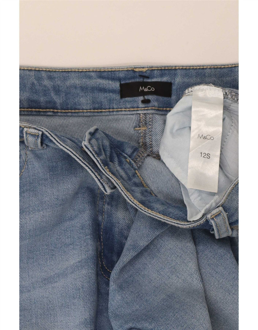 M&Co Womens Slim Jeans UK 12 Medium W32 L27 Blue Cotton