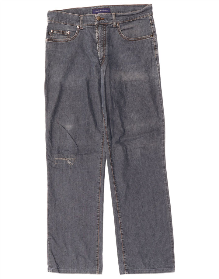 Trussardi Mens Straight Jeans IT 49 Medium W33 L30 Blue Cotton