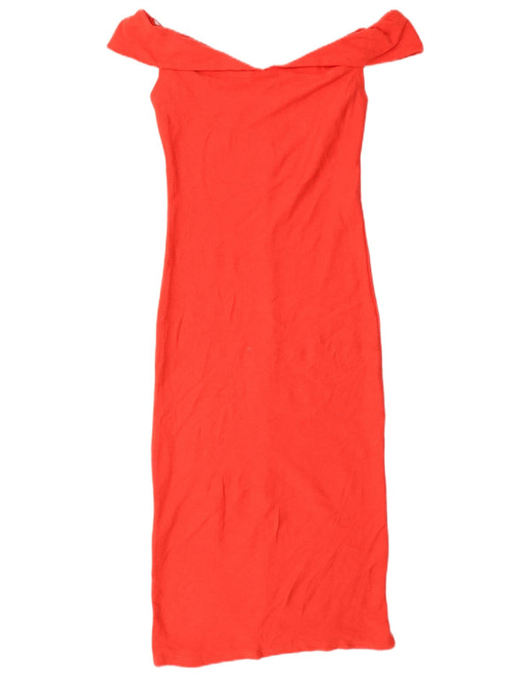 Zara Γυναικείο φόρεμα Trafaluc Off Shoulder UK 10 Small Red