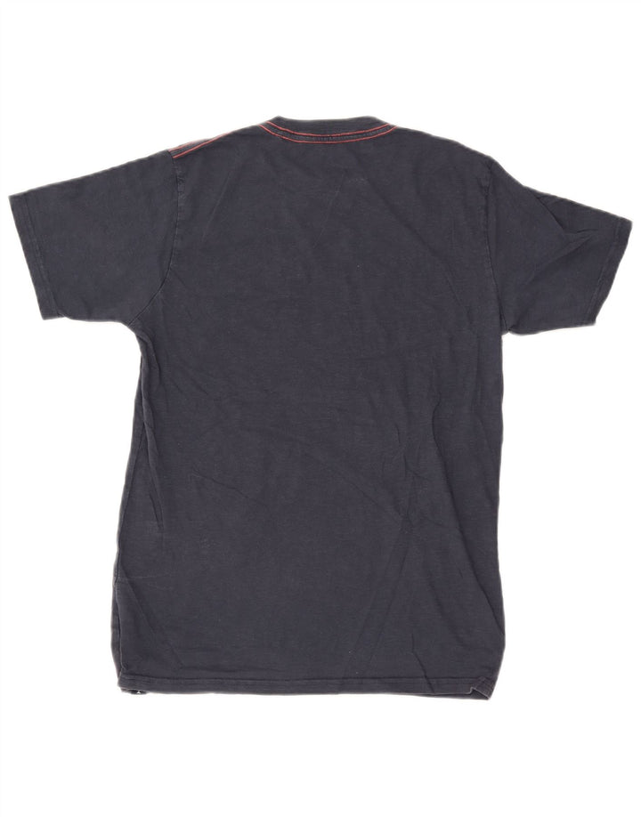 WEIRD FISH Mens Graphic T-Shirt Top Small Navy Blue Cotton